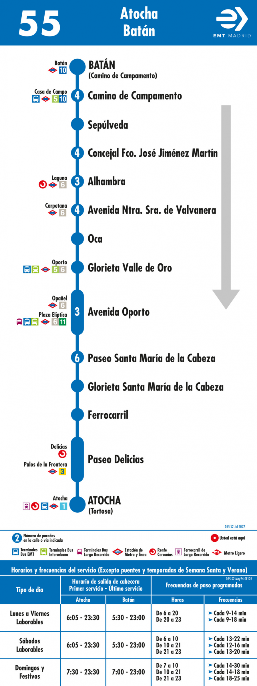 Horario de vuelta