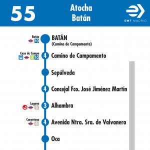 Horario de vuelta Línea 55 Autobuses EMT