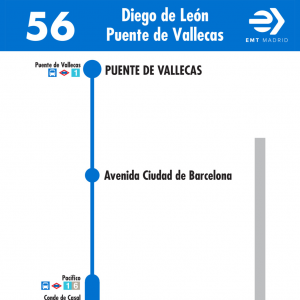 Horario de vuelta Línea 56 Autobuses EMT