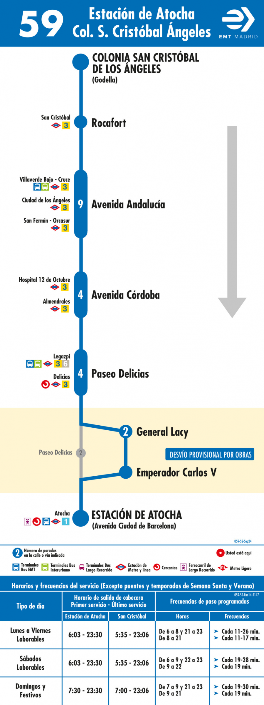 Horario de vuelta