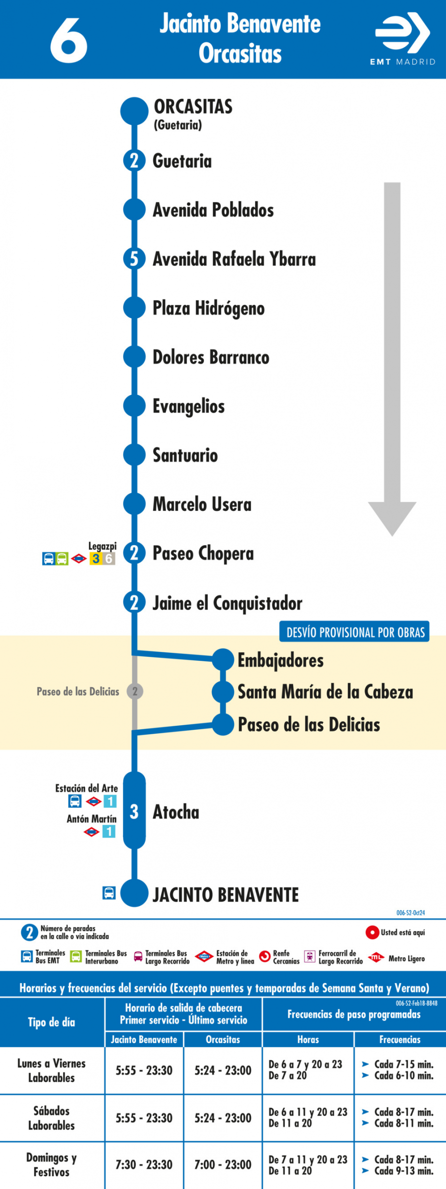 Horario de vuelta