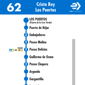 Horario de vuelta Línea 62 Autobuses EMT