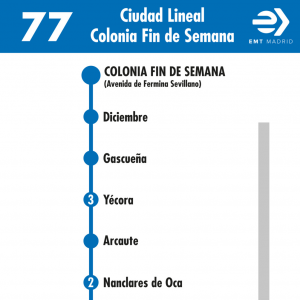 Horario de vuelta Línea 77 Autobuses EMT