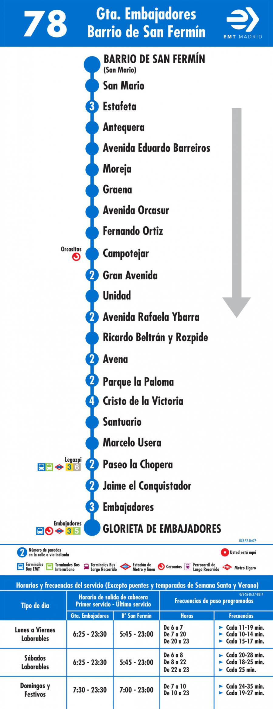 Horario de vuelta