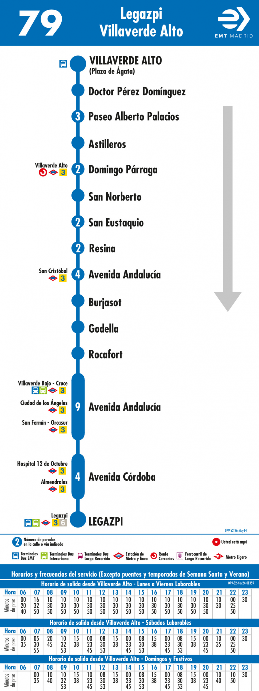 Horario de vuelta