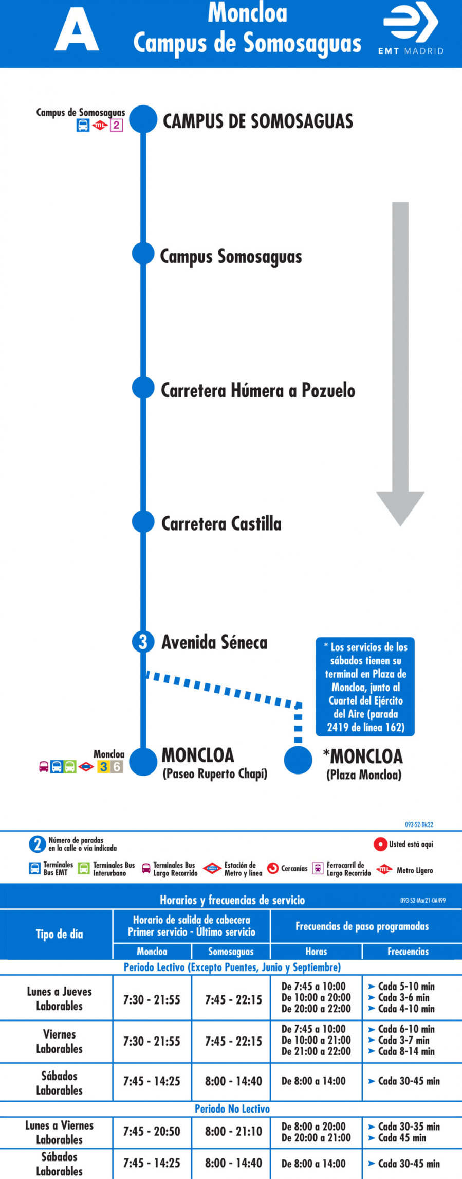 Horario de vuelta