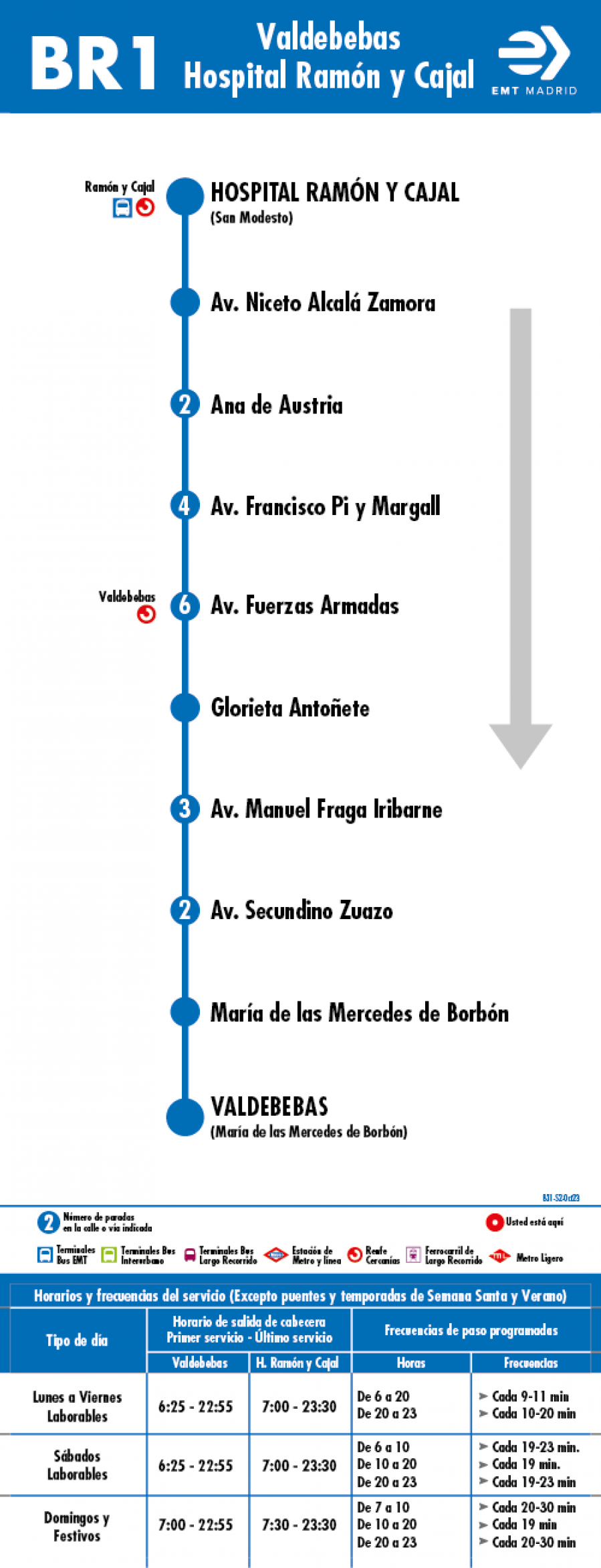 Horario de vuelta