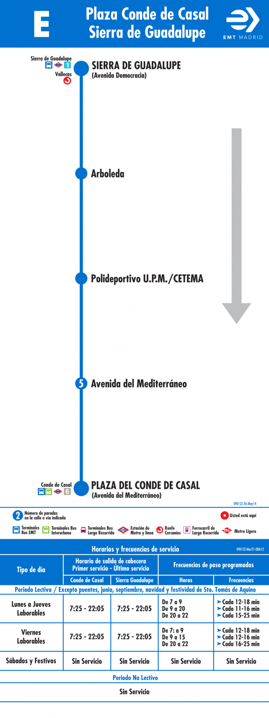 Horario de vuelta