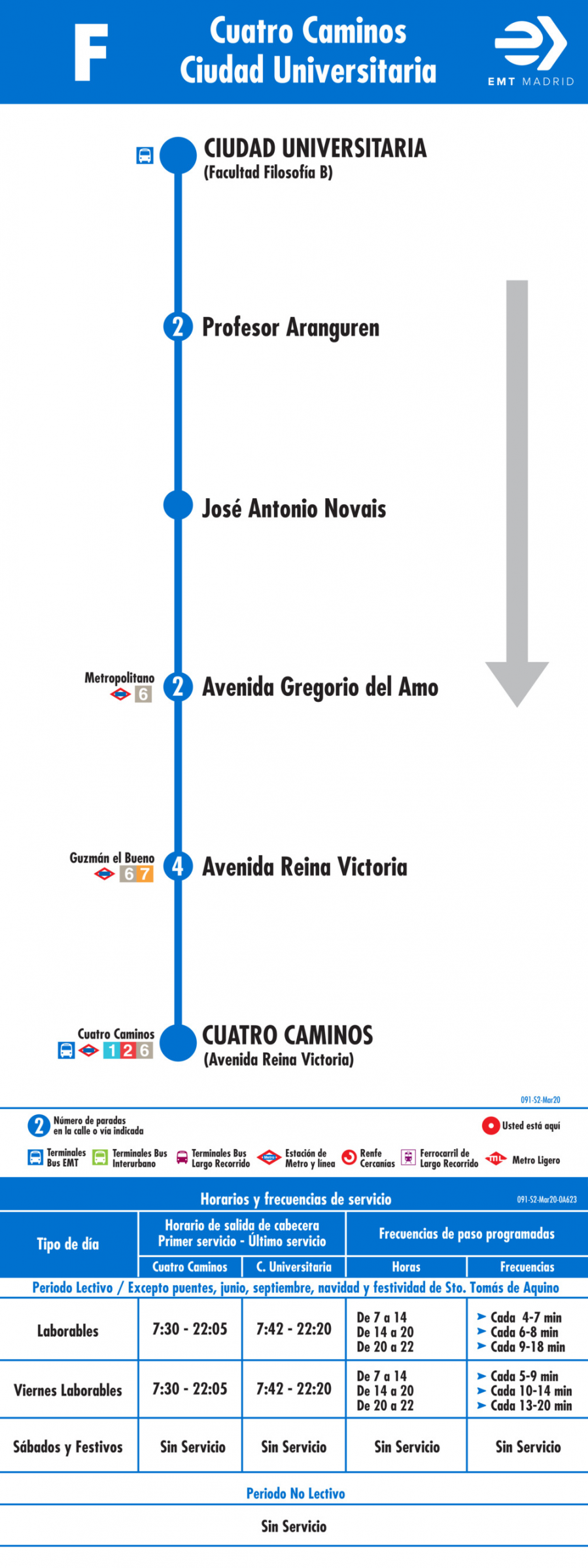 Horario de vuelta