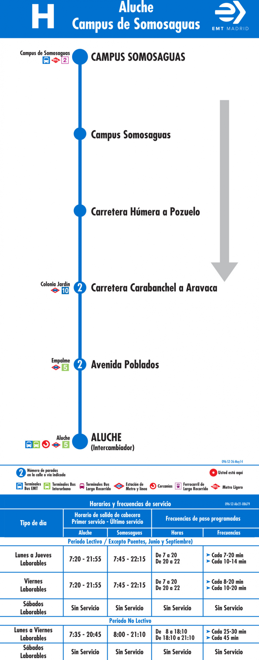 Horario de vuelta