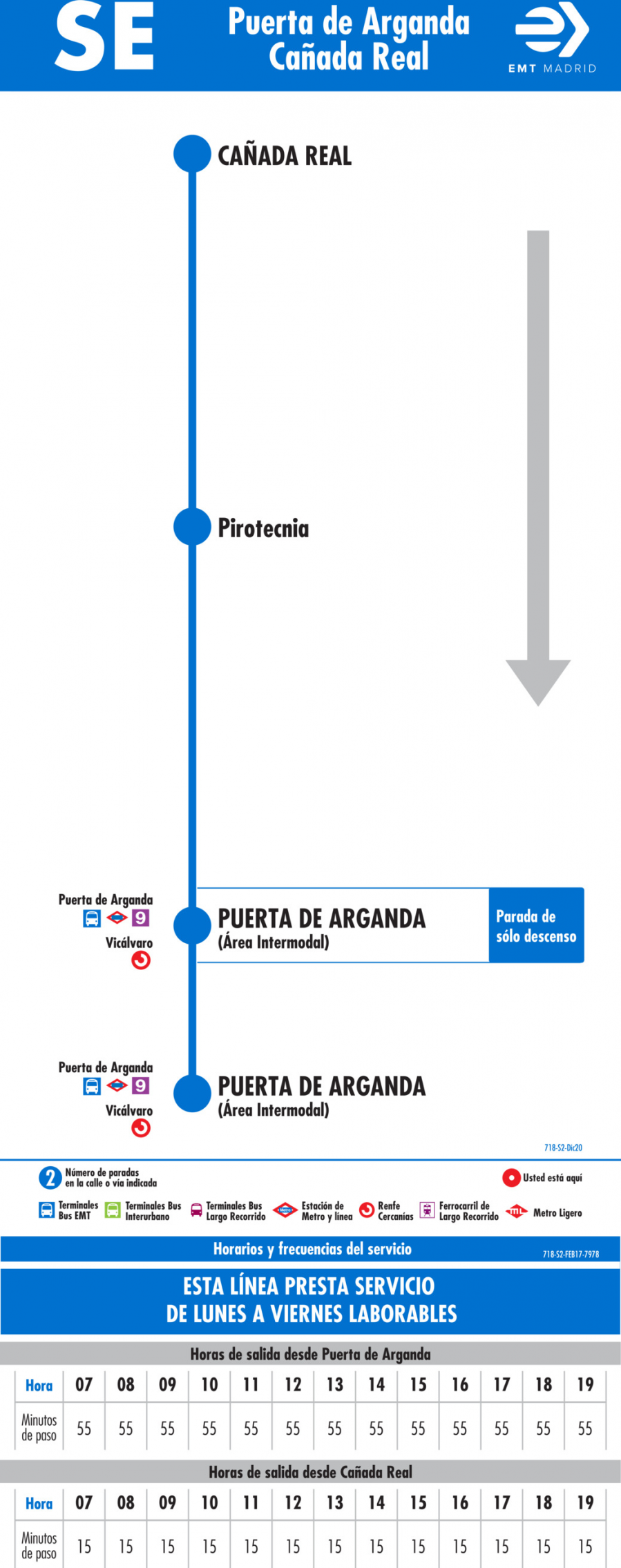 Horario de vuelta