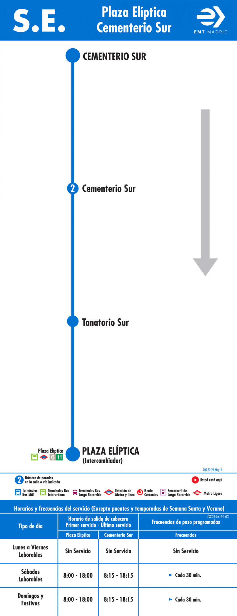 Horario de vuelta