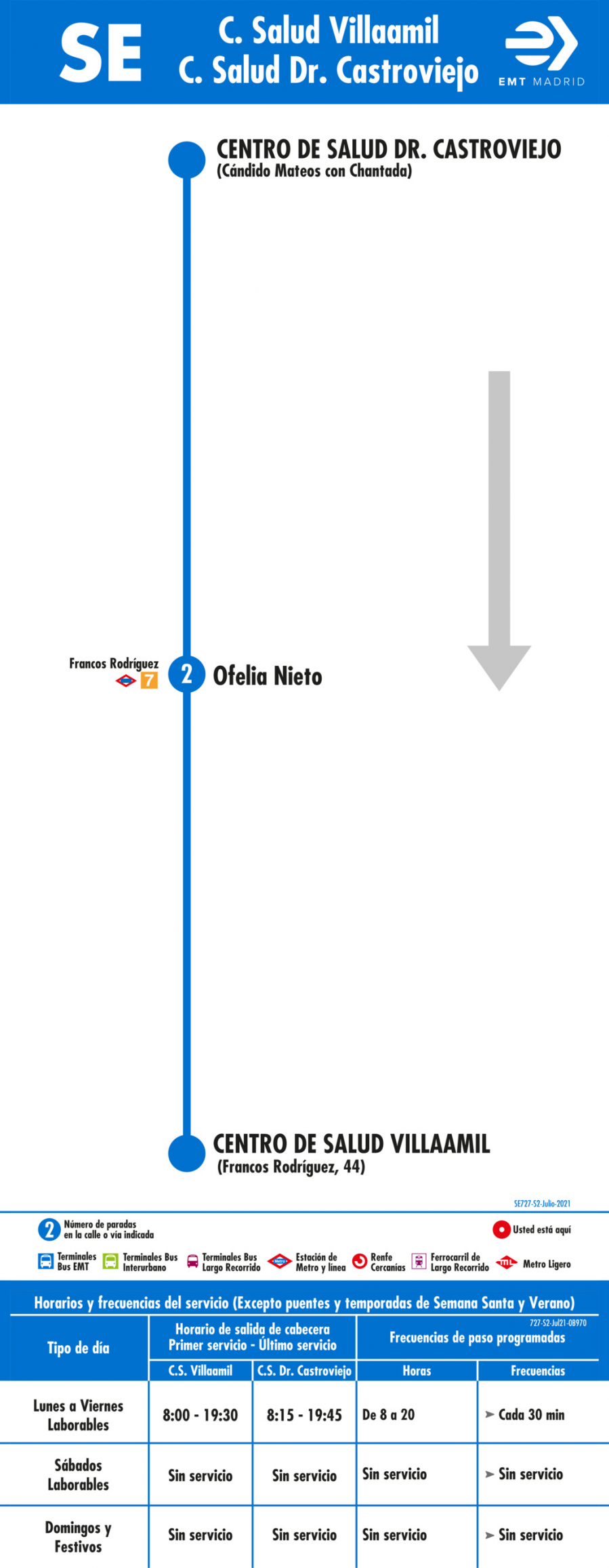 Horario de vuelta