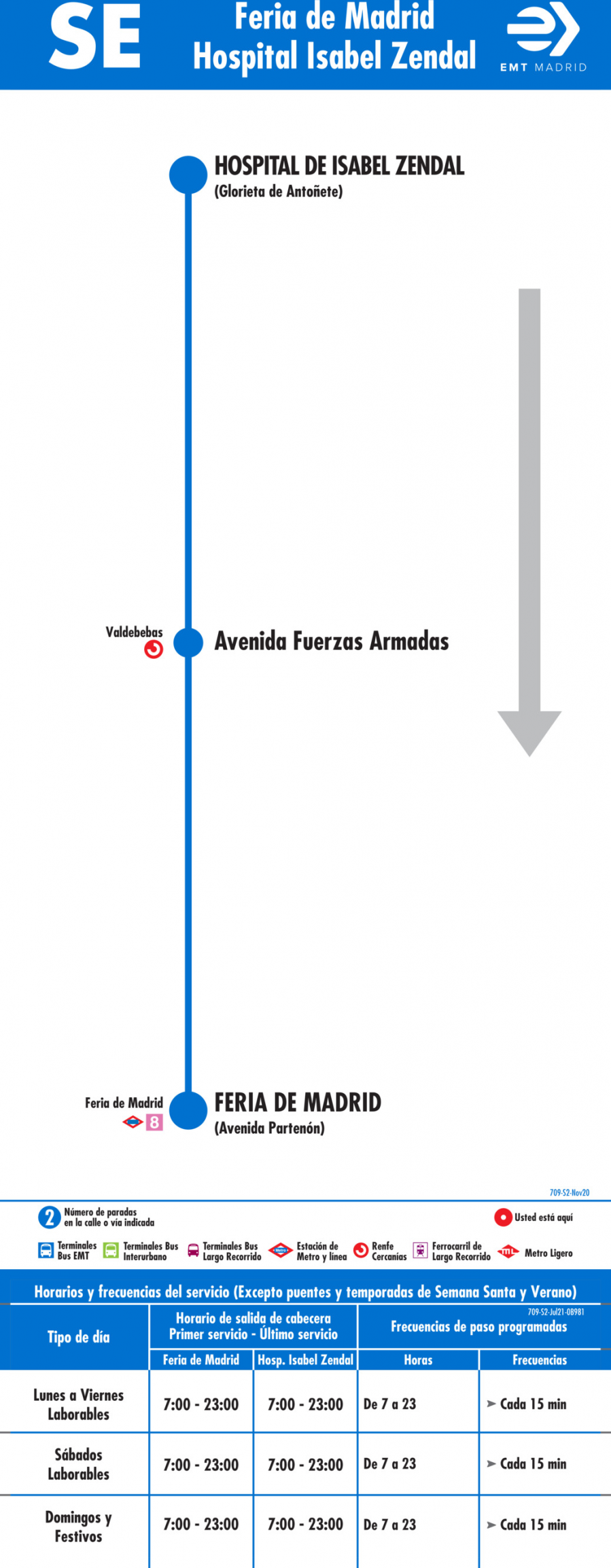 Horario de vuelta