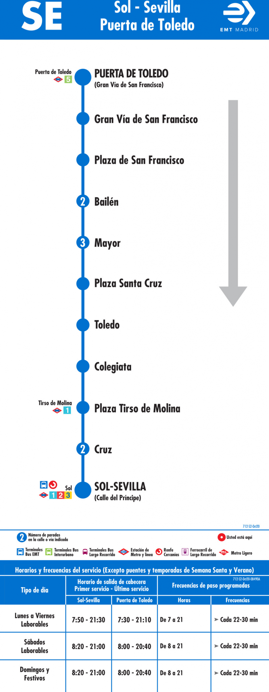 Horario de vuelta