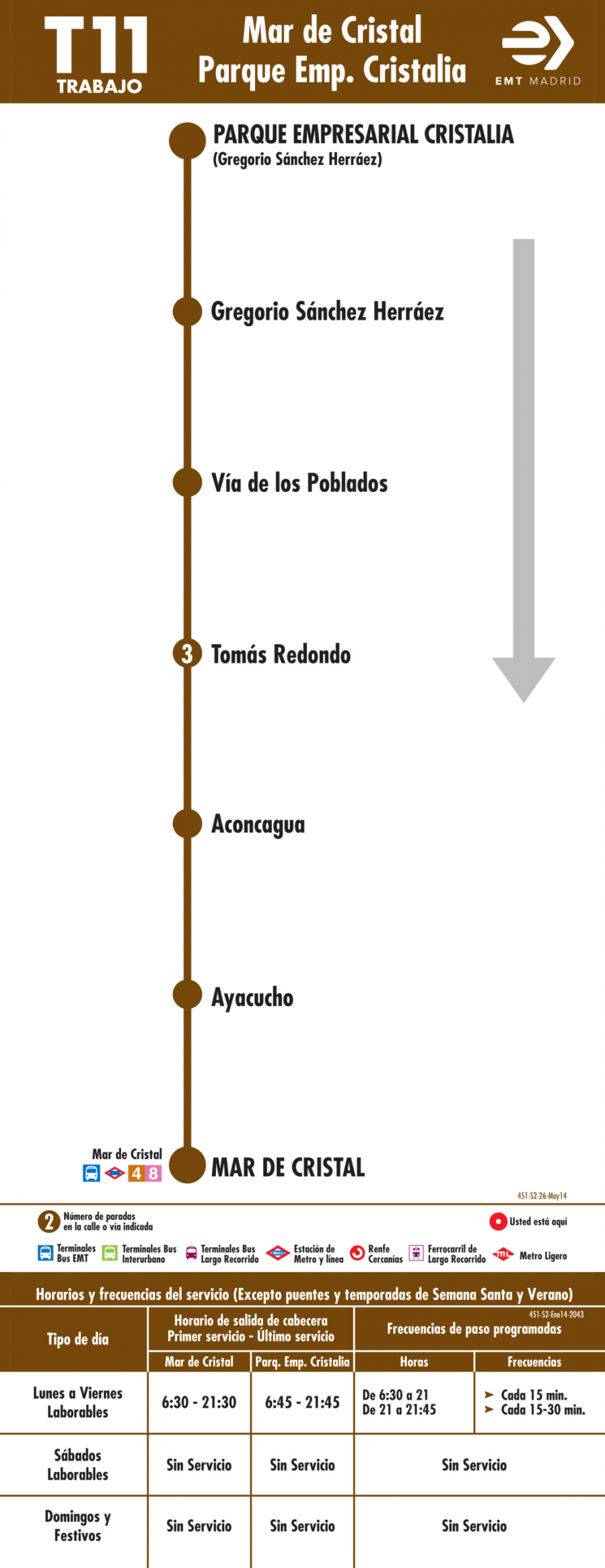 Horario de vuelta