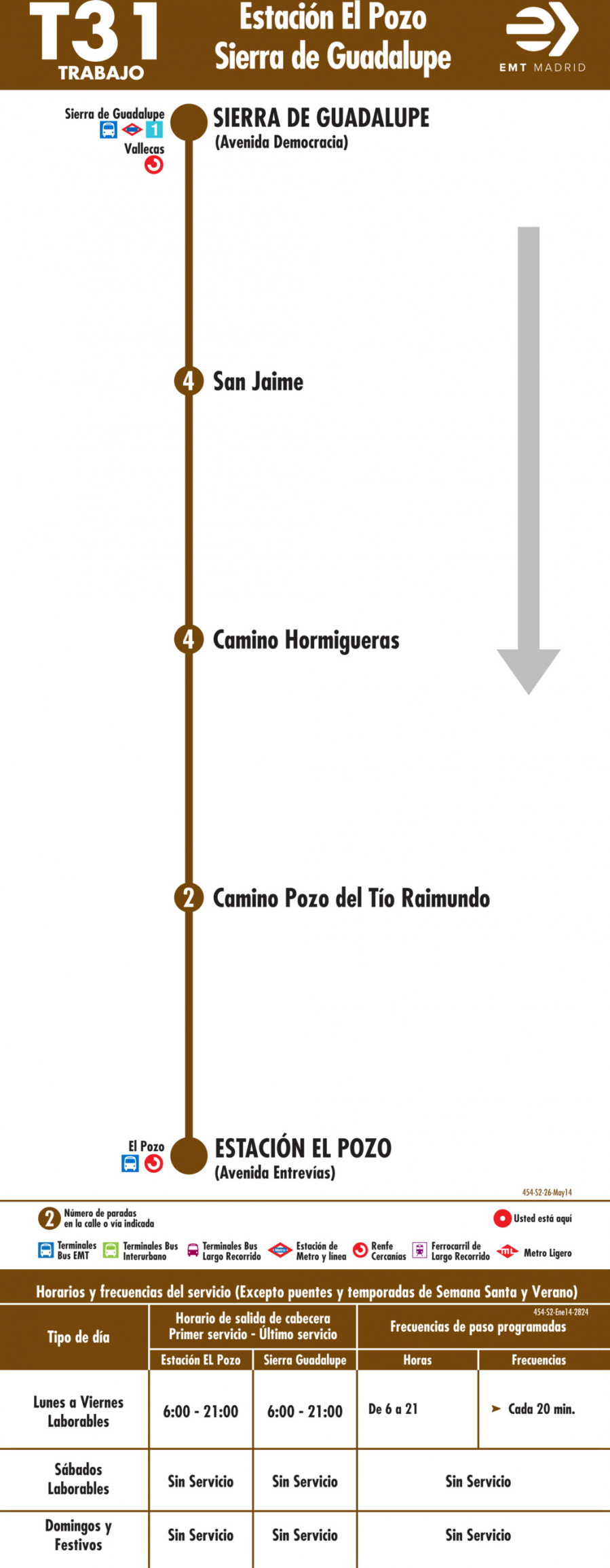 Horario de vuelta