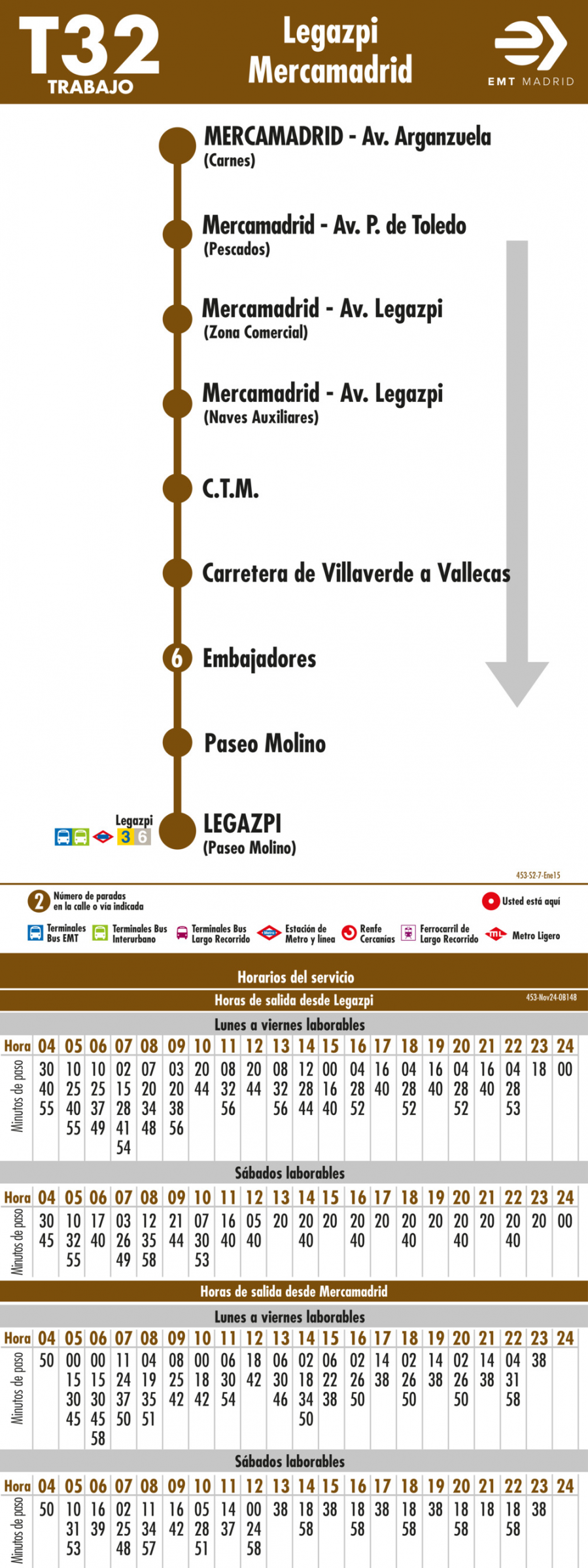 Horario de vuelta