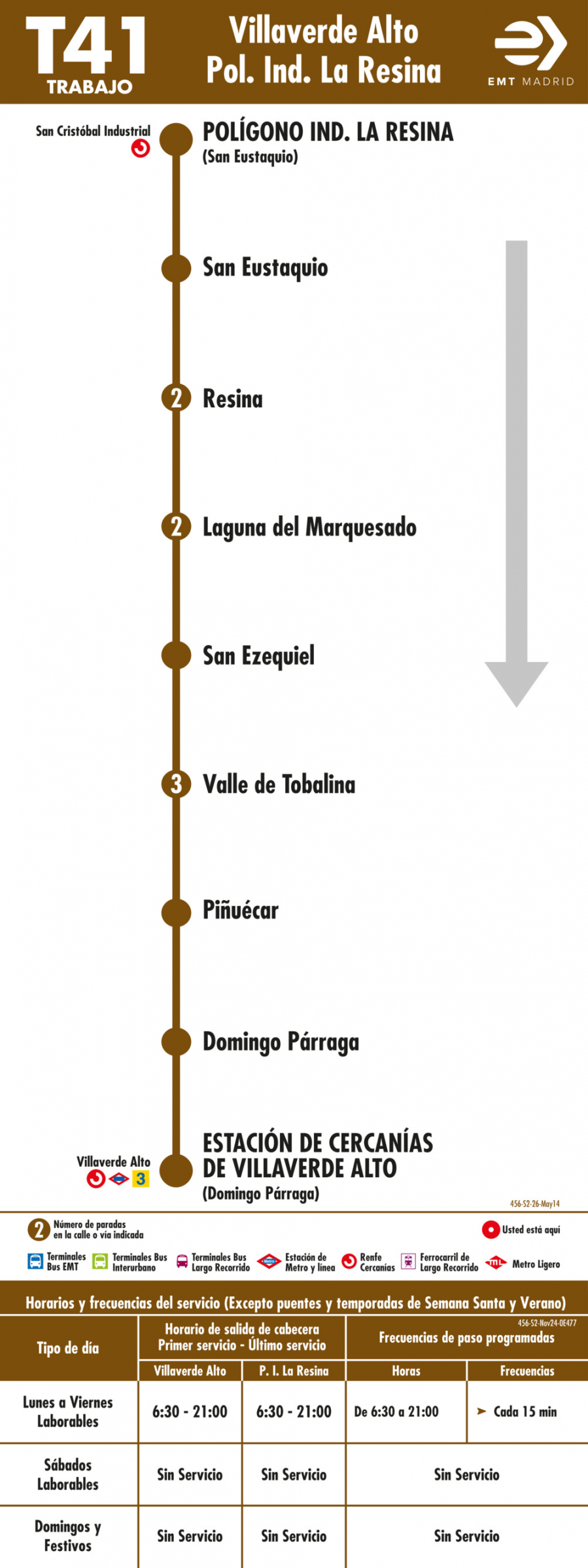 Horario de vuelta