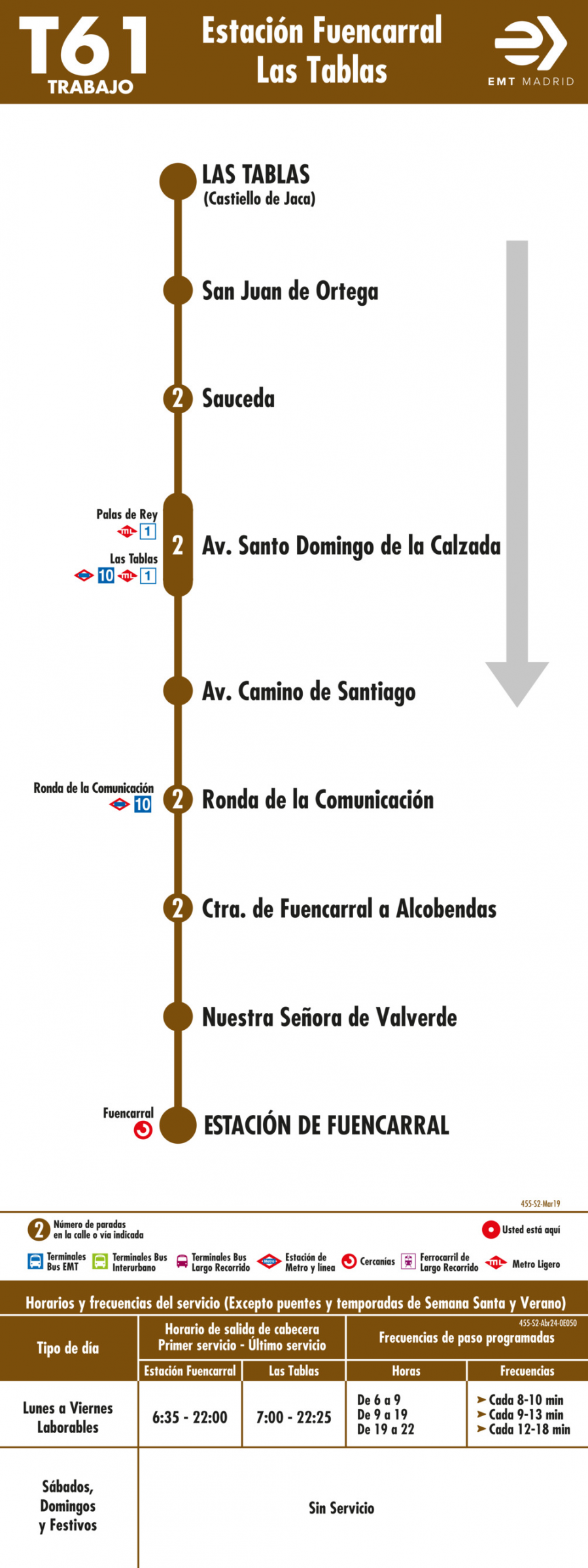 Horario de vuelta