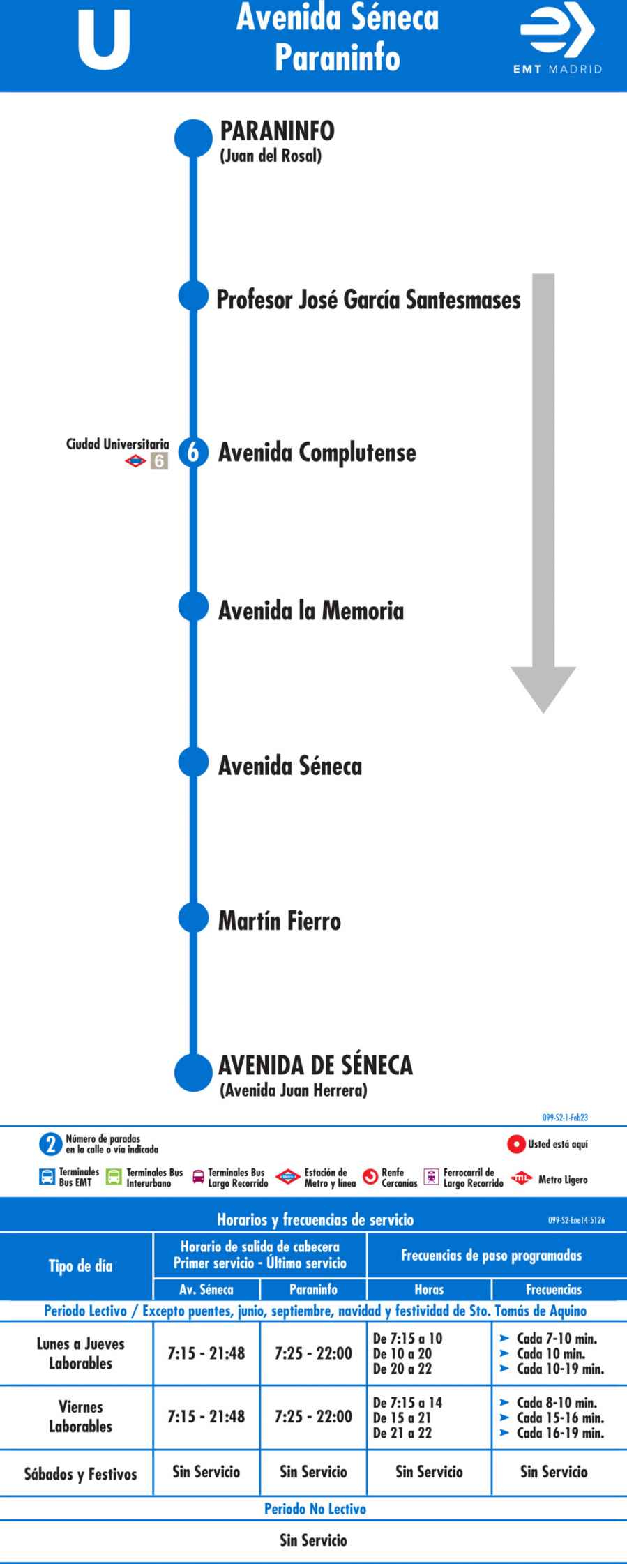 Horario de vuelta