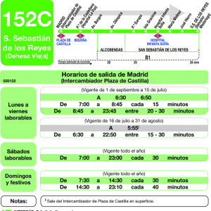 Horario de ida Línea 152-C Autobuses Interurbanos