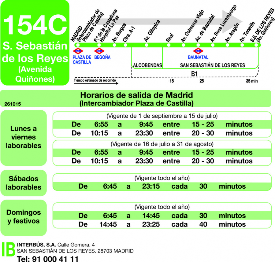 Horario de ida