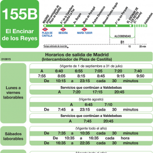 Horario de ida Línea 155-B Autobuses Interurbanos