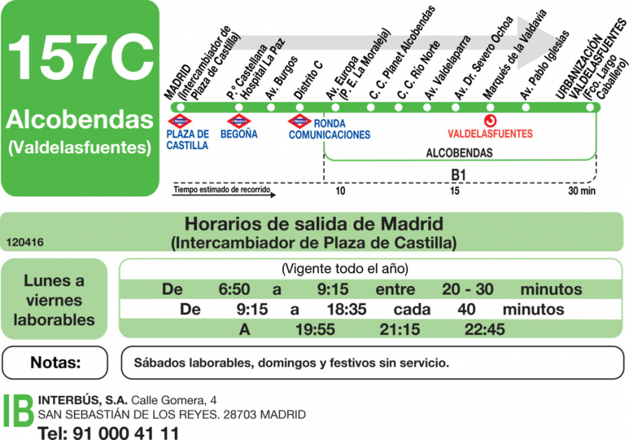 Horario de ida