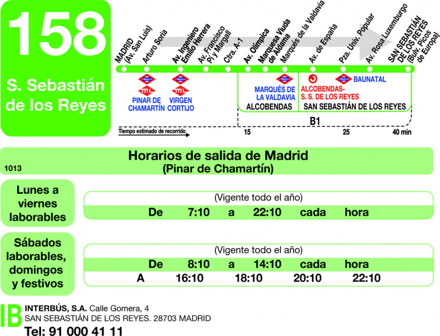 Horario de ida