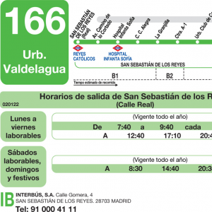Horario de ida Línea 166 Autobuses Interurbanos