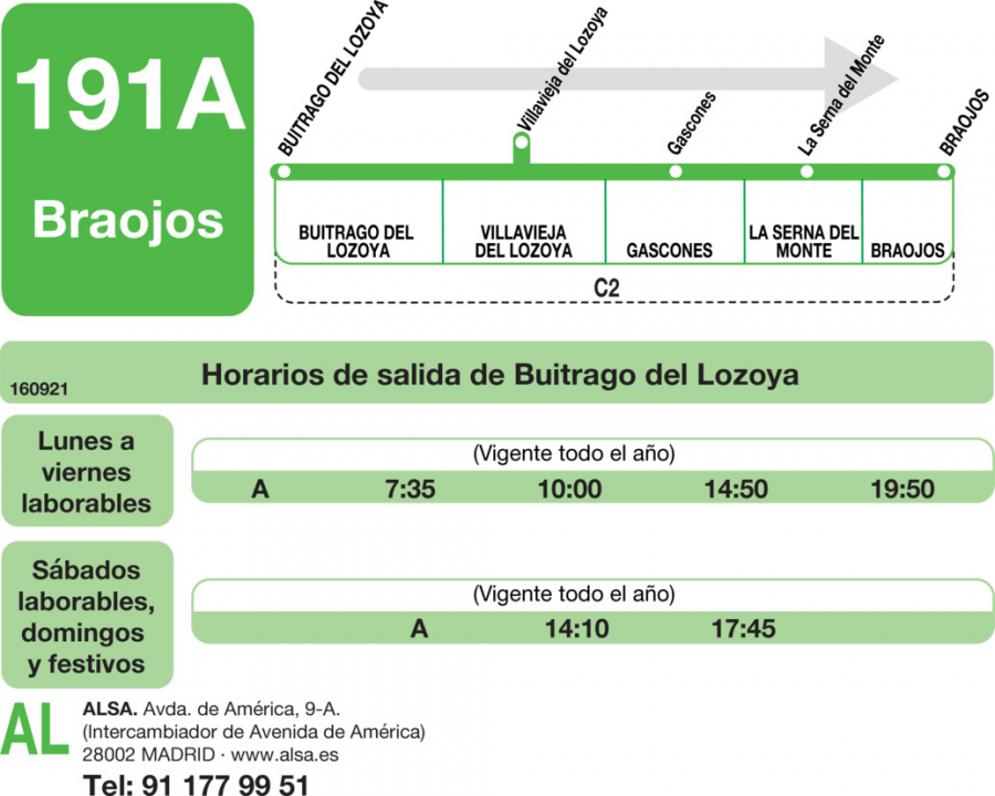 Horario de ida