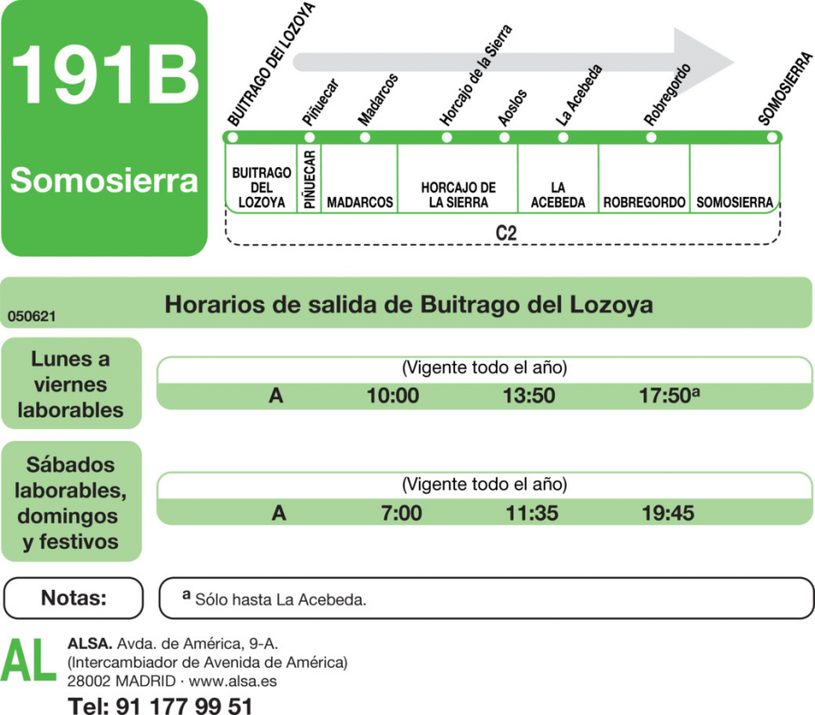 Horario de ida