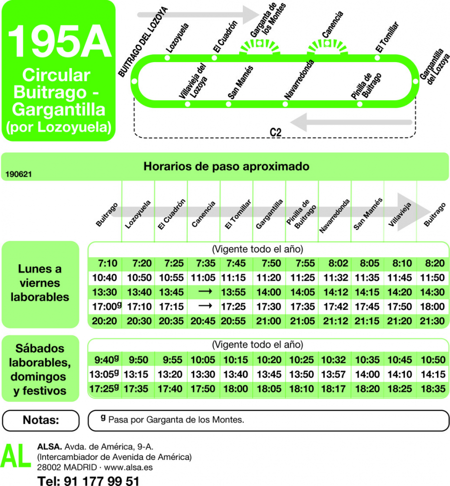 Horario de ida