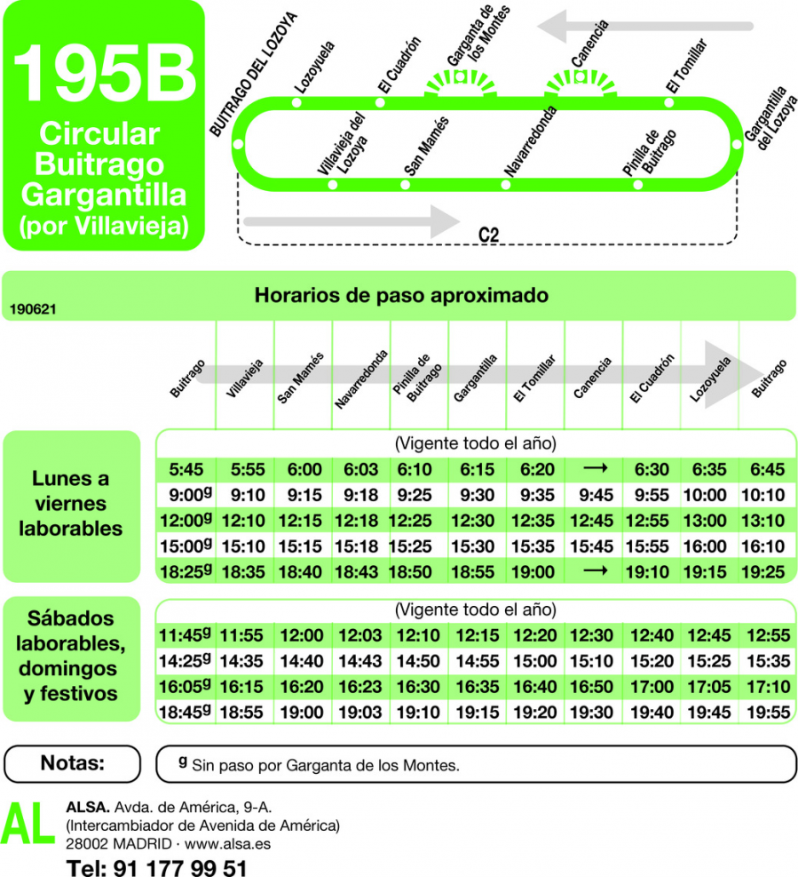 Horario de ida