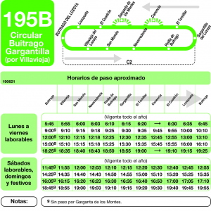 Horario de ida Línea 195-B Autobuses Interurbanos