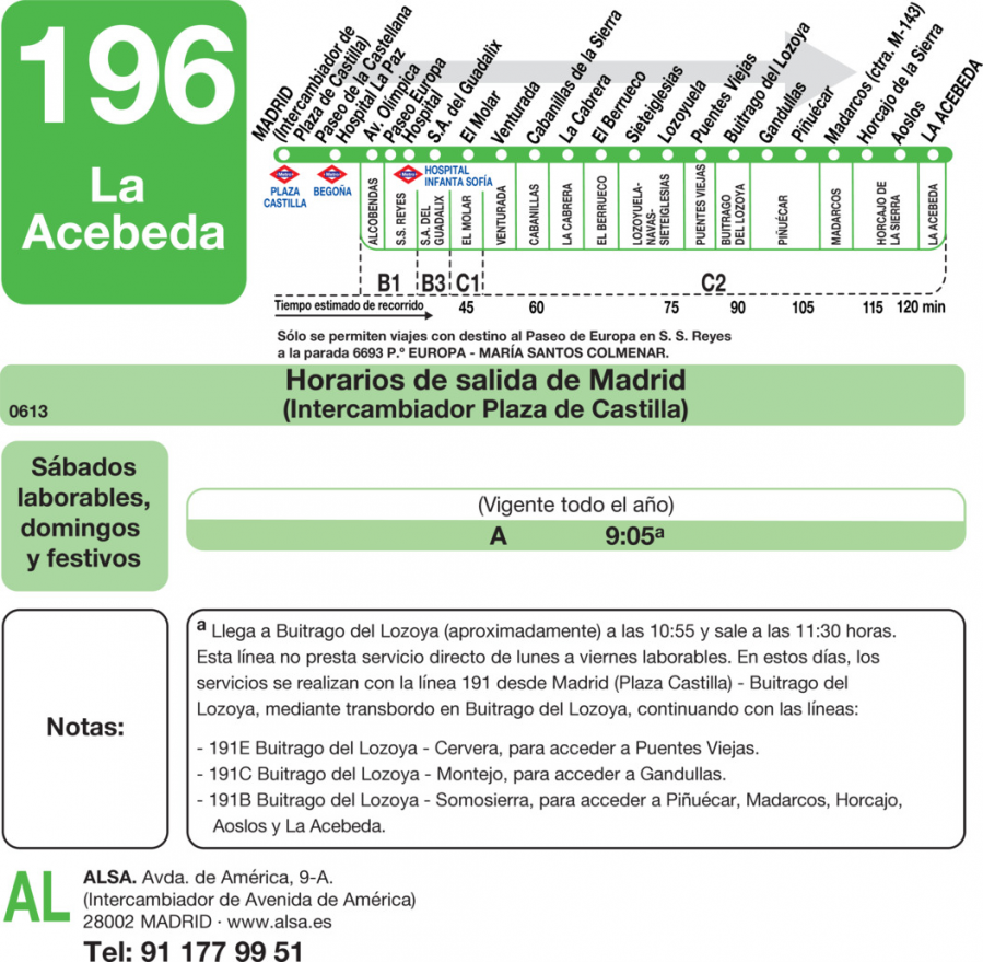 Horario de ida