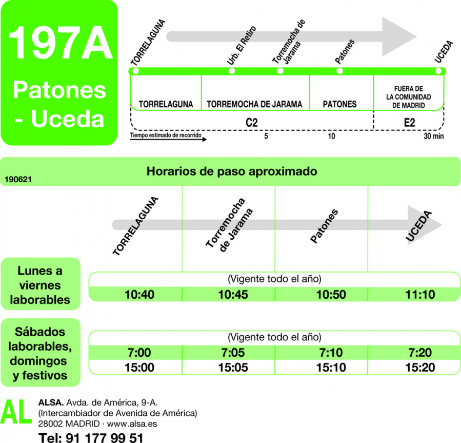 Horario de ida