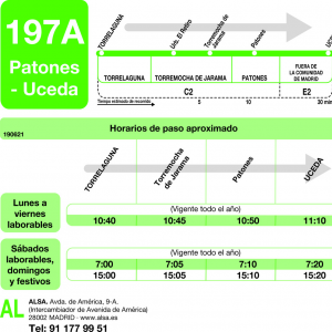 Horario de ida Línea 197-A Autobuses Interurbanos
