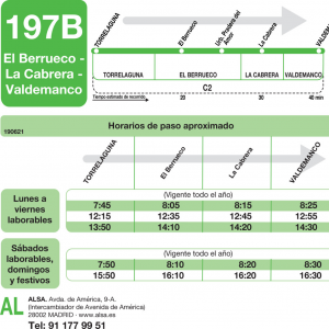 Horario de ida Línea 197-B Autobuses Interurbanos