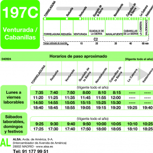 Horario de ida Línea 197-C Autobuses Interurbanos