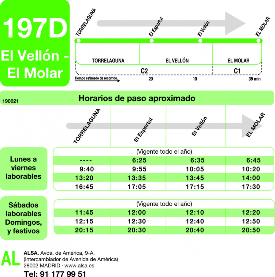 Horario de ida