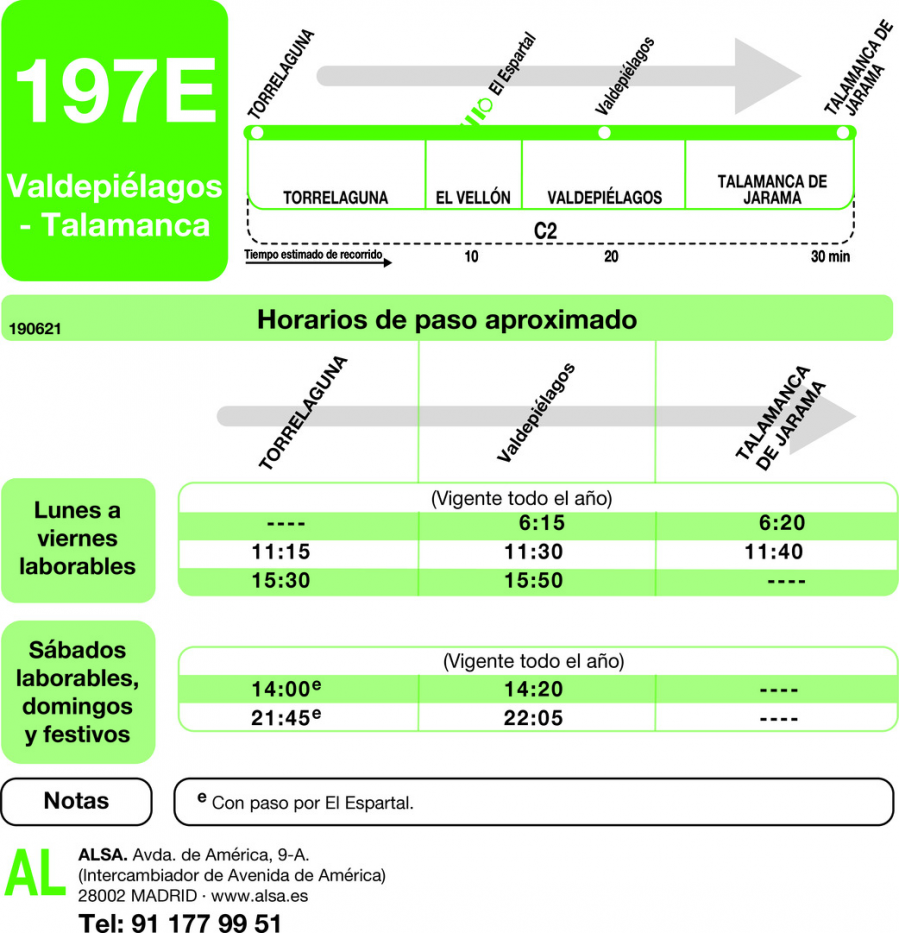 Horario de ida