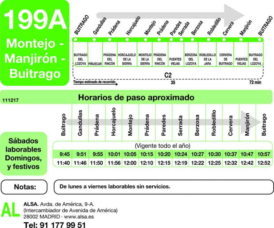 Horario de ida