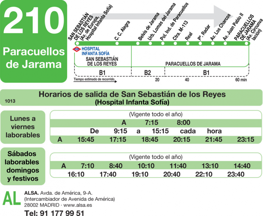 Horario de ida