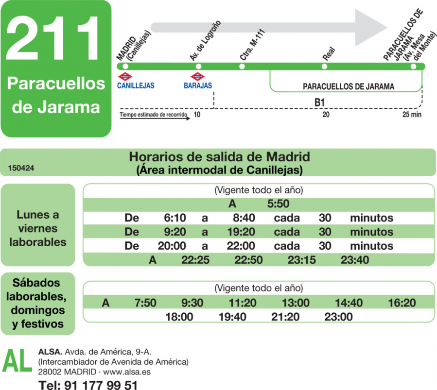 Horario de ida