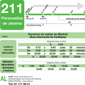 Horario de ida Línea 211 Autobuses Interurbanos