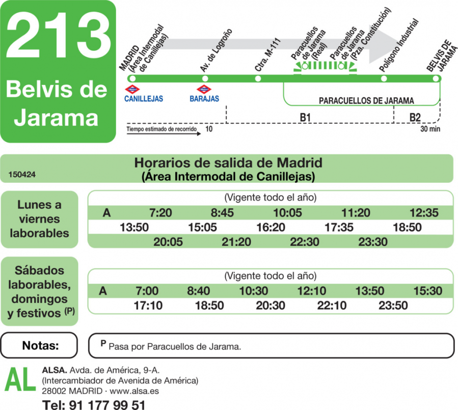 Horario de ida