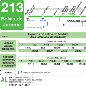 Horario de ida Línea 213 Autobuses Interurbanos