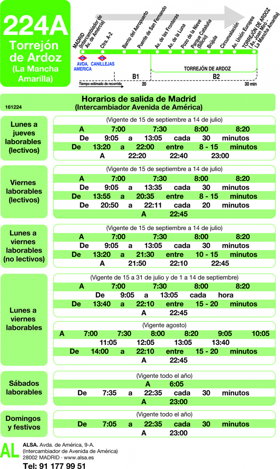 Horario de ida